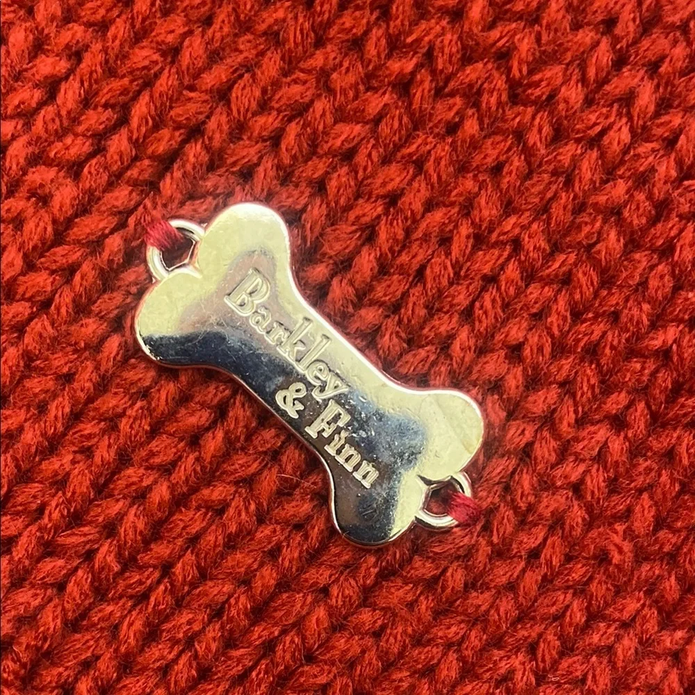 Barkley & Finn Red Dog Sweater with White Reindeer Design
